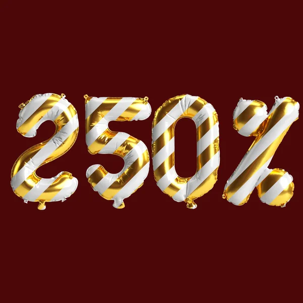 Illustratie Van Percentage Aantal Ballonnen Kerstverkoop Geïsoleerd Achtergrond — Stockfoto