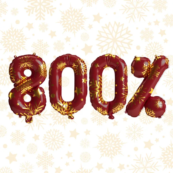 Απεικόνιση Του Ποσοστού Μπαλόνια Αριθμό Πωλήσεις Χριστουγέννων Απομονώνονται Φόντο — Φωτογραφία Αρχείου
