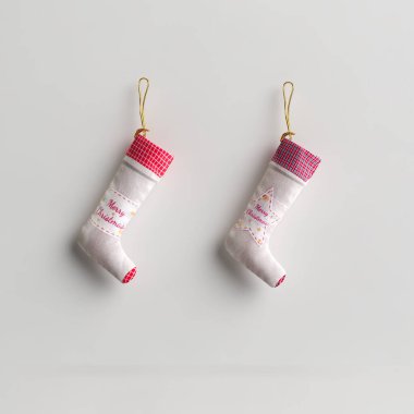 Beyaz arka planda izole edilmiş üç boyutlu noel süslemesi