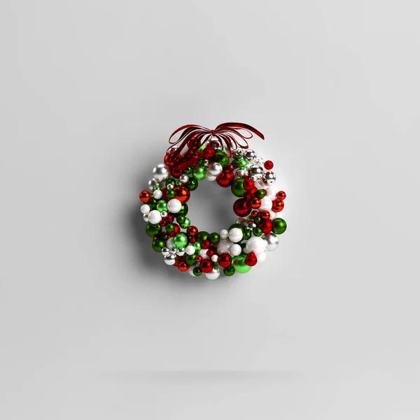 Ilustrace Vánoční Prsten Izolované Bílém Pozadí — Stock fotografie