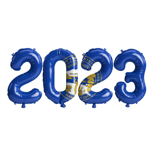 Εικονογράφηση Του 2023 Μπαλόνια Στο Χρώμα Σημαία Της Νεμπράσκα Απομονώνονται — Φωτογραφία Αρχείου