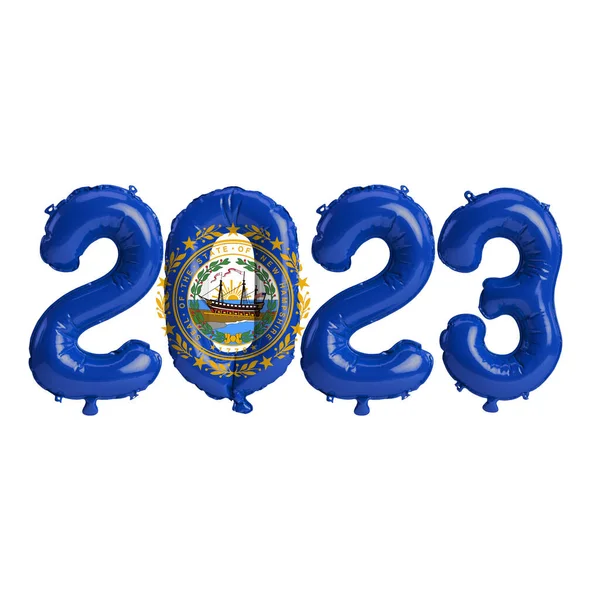 Εικονογράφηση Του 2023 Μπαλόνια Στο New Hampshire Σημαία Χρώμα Που — Φωτογραφία Αρχείου