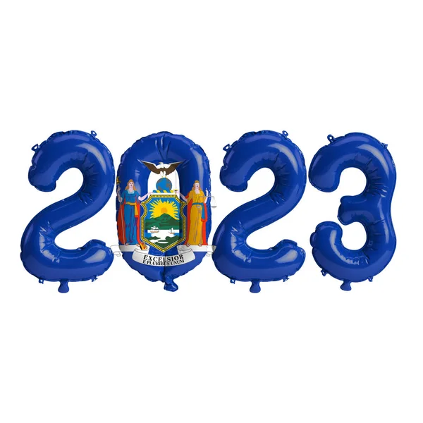 Εικονογράφηση Του 2023 Μπαλόνια Στο Χρώμα Σημαία Της Νέας Υόρκης — Φωτογραφία Αρχείου