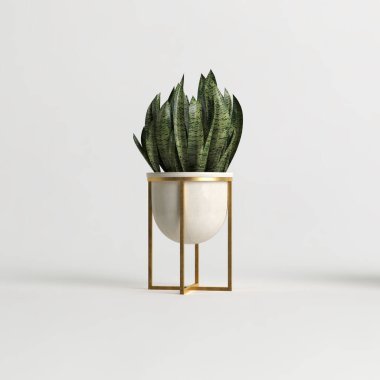 Beyaz arkaplanda izole edilmiş üç boyutlu bitki özü çizimi