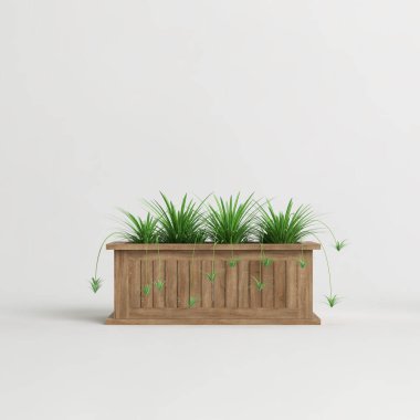 Beyaz arkaplanda izole edilmiş 3 boyutlu ağaç çizimi