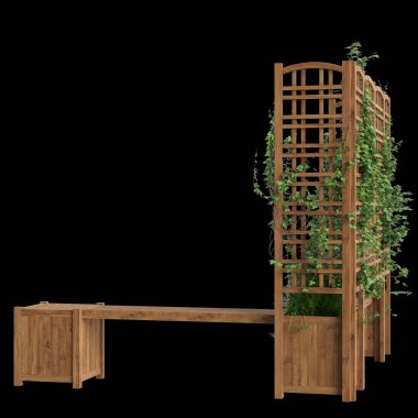 Asma çardağı siyah arkaplanda izole edilmiş 3D bank ekicisi çizimi