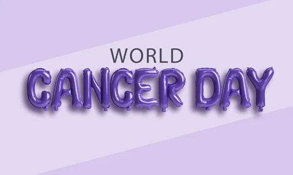 3d illustration of letter world cancer day balloons isolated on background