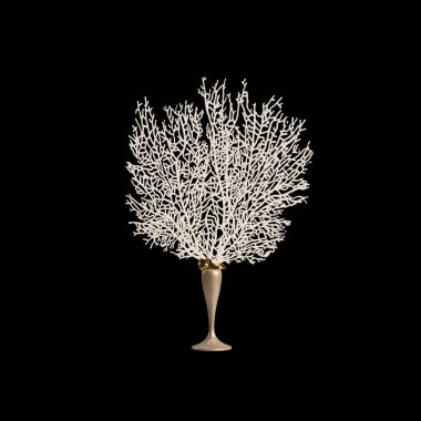 Siyah arkaplanda izole edilmiş 3d dekor vazosu çizimi