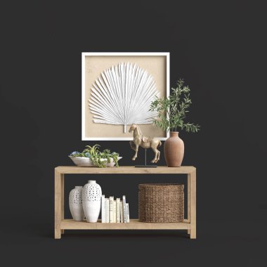 3d illustration of set decoration isolated on black background