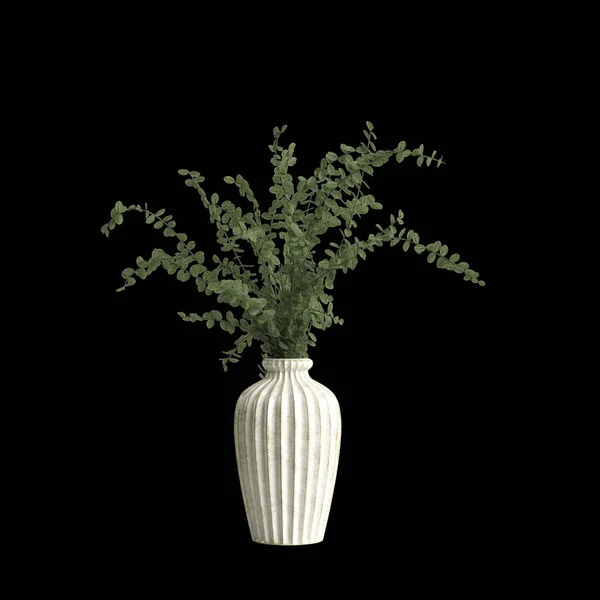 Ilustrace Dekorace Váza Květiny Izolované Černém Pozadí — Stock fotografie
