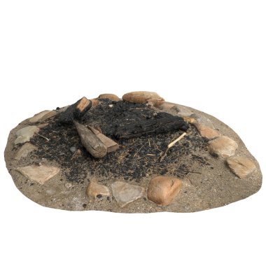 Beyaz arkaplanda izole edilmiş şenlik ateşinin 3D çizimi