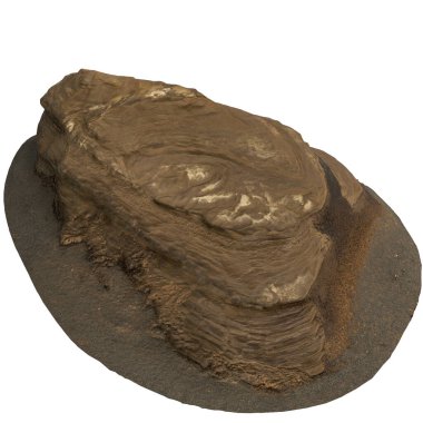 Kum rafındaki kayaların beyaz arka planda izole edilmiş 3D çizimi