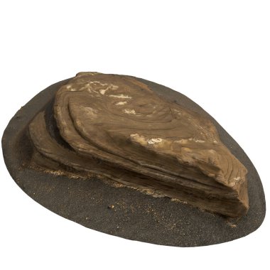 Kum rafındaki kayaların beyaz arka planda izole edilmiş 3D çizimi