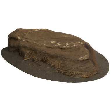 Kum rafındaki kayaların beyaz arka planda izole edilmiş 3D çizimi