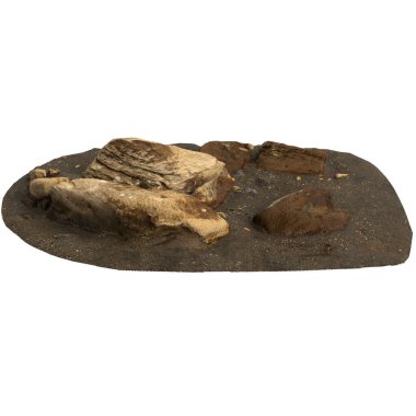 Kum rafındaki kayaların beyaz arka planda izole edilmiş 3D çizimi