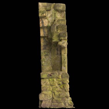 Siyah arkaplanda izole edilmiş eski harabelerin 3d çizimi