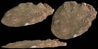 Zeminin 3d çizimi, siyah arkaplanda kuru izole edilmiş