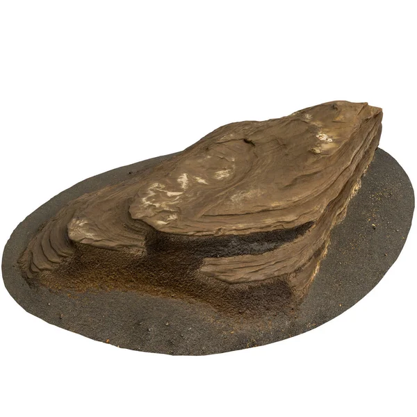 Kum rafındaki kayaların beyaz arka planda izole edilmiş 3D çizimi