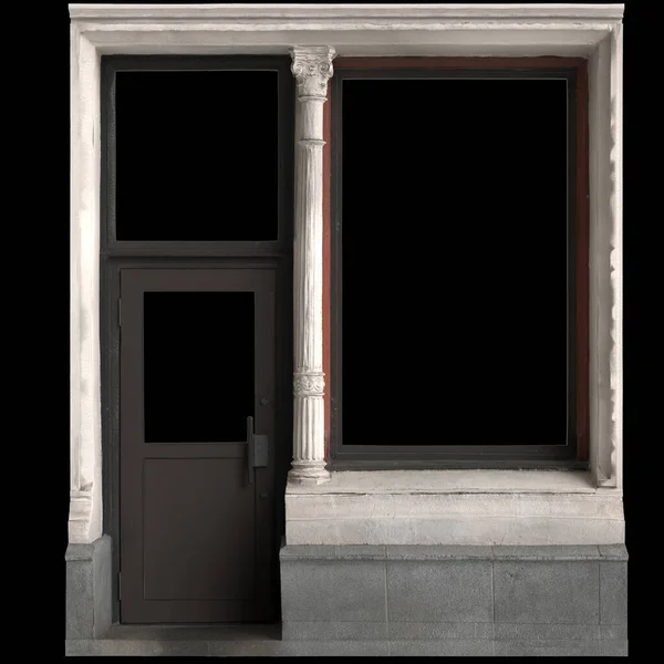 Illustration Architectural Facade Isolated Black Background — Stock Photo, Image
