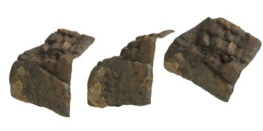 Kayalık kayalıkların beyaz arkaplanda izole edilmiş 3d çizimi