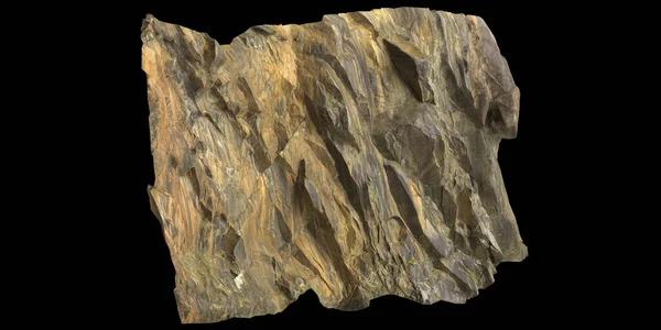 黒の背景に隔離されたセット岩崖の3Dイラスト — ストック写真