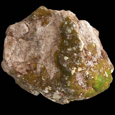 Siyah arkaplan görünümünde izole edilmiş tek taşların 3D çizimi