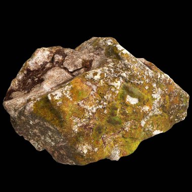 Siyah arkaplan görünümünde izole edilmiş tek taşların 3D çizimi