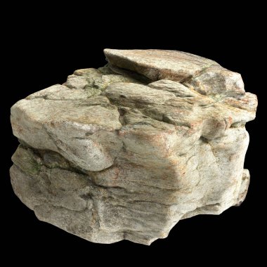 Siyah arkaplan görünümünde izole edilmiş tek taşların 3D çizimi