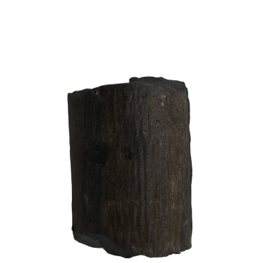 Yanmış günlüğün beyaz arkaplanda izole edilmiş 3d çizimi