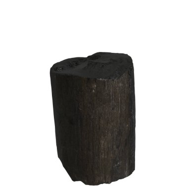 Yanmış günlüğün beyaz arkaplanda izole edilmiş 3d çizimi