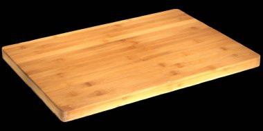 Siyah arkaplanda izole edilmiş ahşap kesme tahtasının 3D çizimi