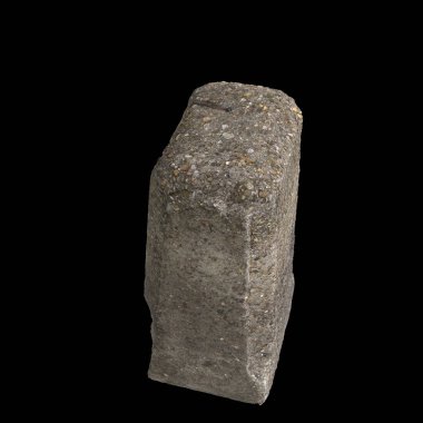 Siyah arkaplanda izole edilmiş eski kilometre taşlarının 3d çizimi