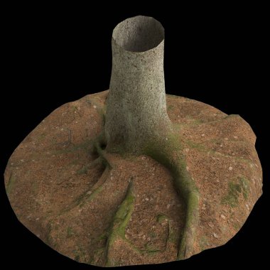 Siyah arkaplanda izole edilmiş 3d çizim