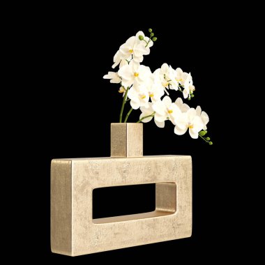 Çiçek vazosunun 3d çizimi siyah arkaplanda izole edildi