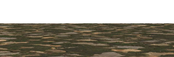 3d illustration of mossy stone wall texture covered, stone material perspective view