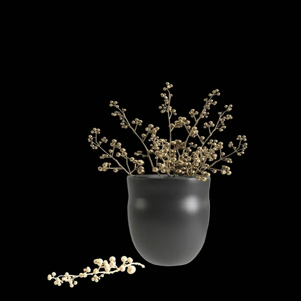 黒い背景に隔離された花瓶の3Dイラスト — ストック写真