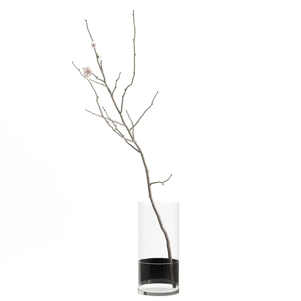 白色背景下孤立的花瓶装饰的3D图解 — 图库照片