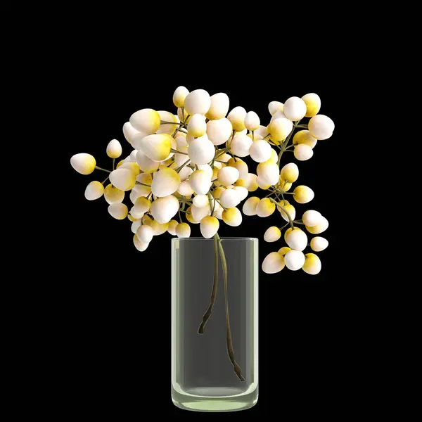 Απεικόνιση Της Διακόσμησης Βάζο Λουλούδι Απομονώνονται Μαύρο Φόντο — Φωτογραφία Αρχείου