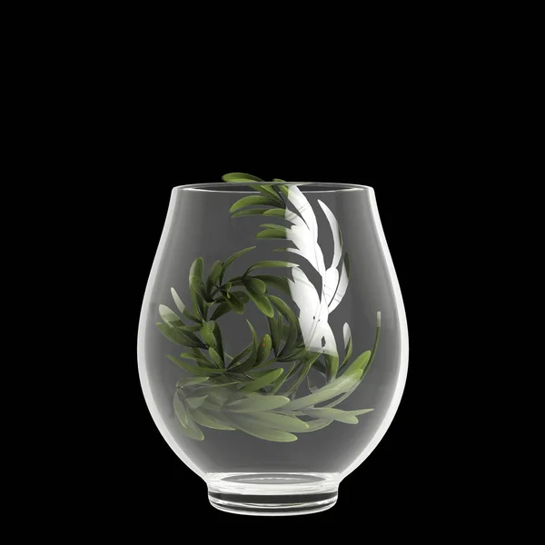 Illustration Glass Vase Decoration Luxury Space Isolated Black Background — Stock Photo, Image