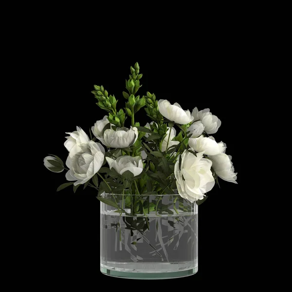 黒の背景に隔離された花瓶の装飾の3Dイラスト — ストック写真