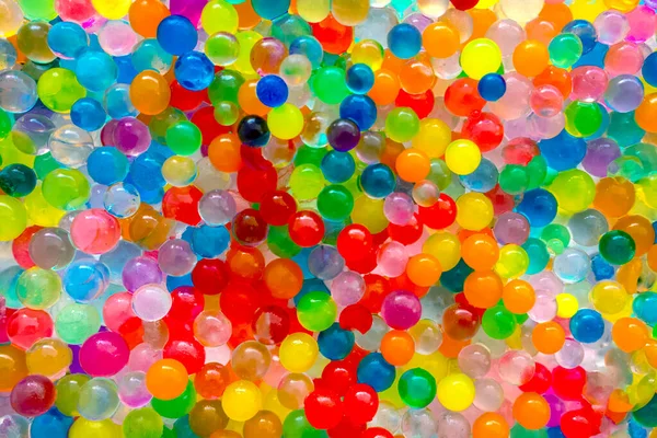 Konsistensen Massa Olika Färgbollar Set Med Flerfärgad Orbeez Orbeez Vattenpärlor — Stockfoto