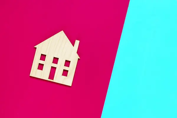 Huis Een Achtergrond Concept Aankoop Huur Van Woningen Het Symbool — Stockfoto