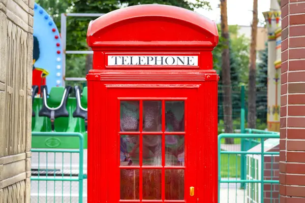 Red Phone Booth Call Box Concept Access Telephone Communication Payphone — Stock Photo, Image