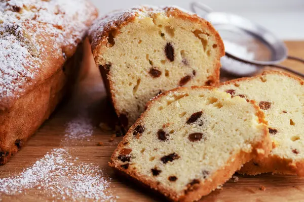 delicious dried fruit cake sliced.  dried fruitcake. Concept cake delicious,  homemade pie,  Home baking concept. close-up.