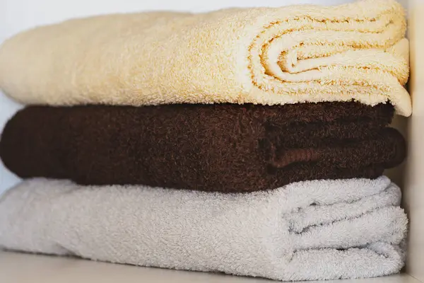 Terry Towels Different Colors Folded Towels — Stock Photo, Image