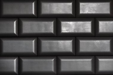 Koyu seramik fayanslar. Seramik duvar kiremitleri dokusu. Soyut arkaplan. Koyu tuğla yüzey