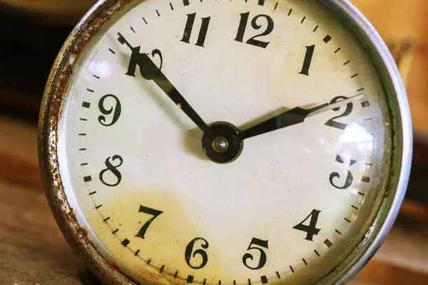 Old Vintage alarm clock, retro alarm clock.  time concept.  watch, timepiece, timer, timekeeper, ticker.