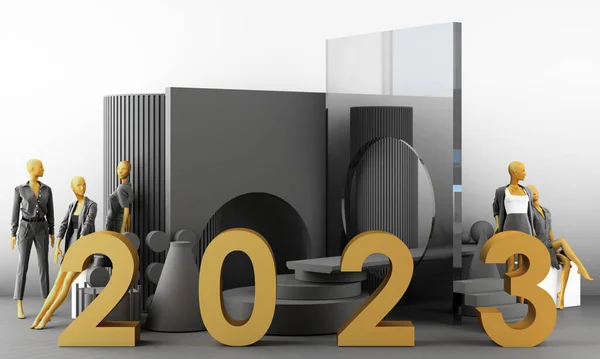 Scrisori Textura Aur Din 2023 Conceptul Anul Nou Tonuri Culoare — Fotografie, imagine de stoc