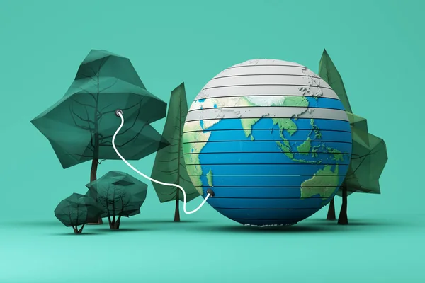 Grüner Planet Erde Erneuerbare Energien Und Effizienz Ökologische Biodiversität Ökologisches — Stockfoto