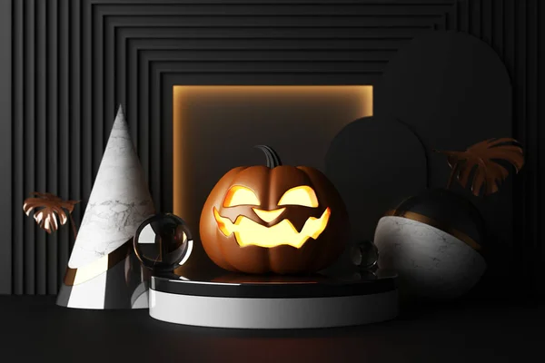 Fröhliche Halloween Werbebanner Für Party Einladungen Hintergrund Mit Halloween Kürbissen — Stockfoto